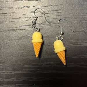 Hand Crafted Yellow and Orange Ice Cream Earrings